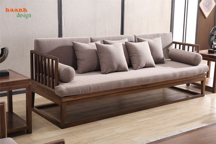 Sofa phòng khách gỗ óc chó phong cách hiện đại.SFG 040