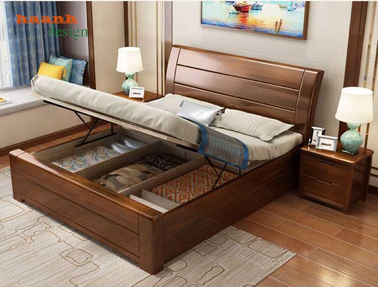 Giường ngủ gỗ tự nhiên sản phẩm cho mọi gia đình. GNH 038