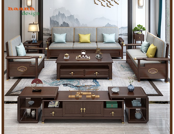 Sofa gỗ tự nhiên chất lượng cao cho gia đình