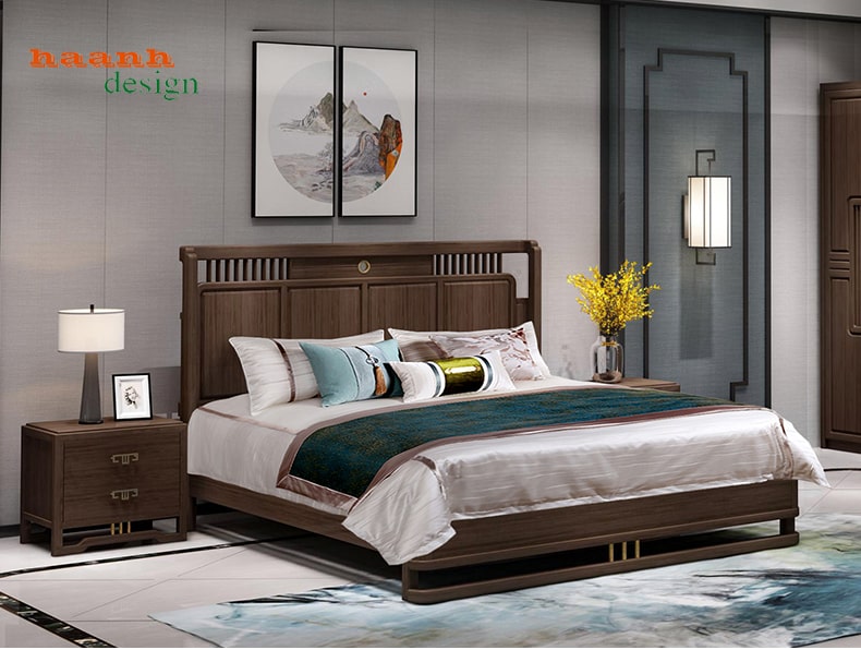 Mẫu giường gỗ hiện đại chất lượng năm 2020 GNH 041
