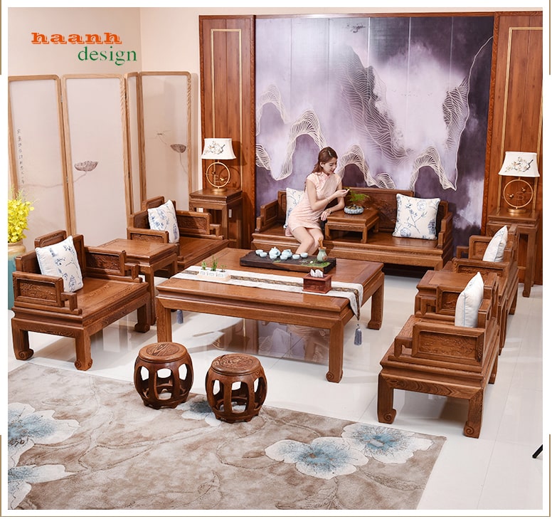 Với chất liệu gỗ tự nhiên và các chi tiết hoa văn tinh tế, chúng sẽ giúp tăng thêm tính thẩm mỹ cho không gian phòng khách của bạn.