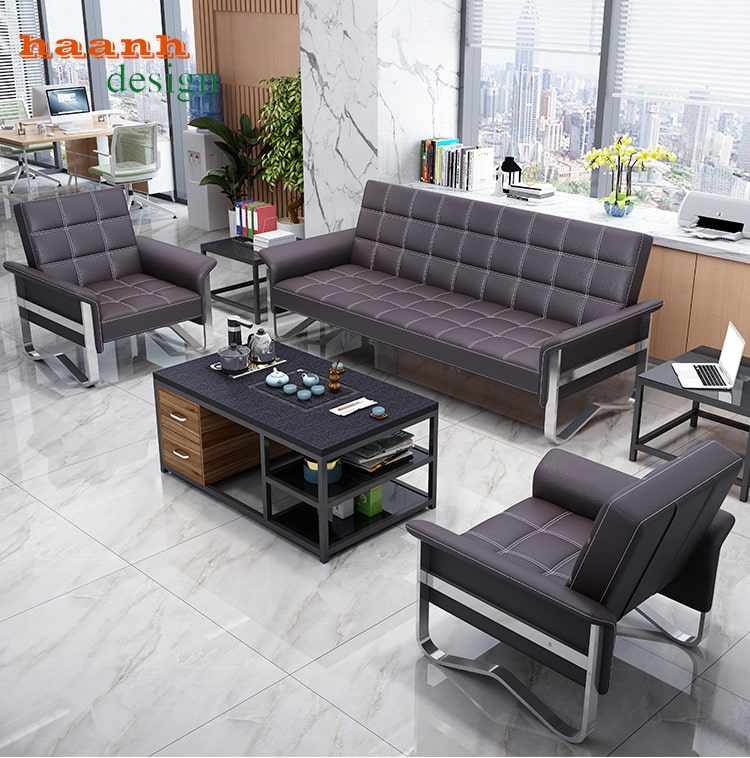Sofa inox phòng khách kết hợp đệm hiện đại. SFS 011