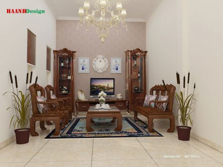 Thiết kế, thi công phòng khách khu Vĩnh Quỳnh – Hoàng Mai