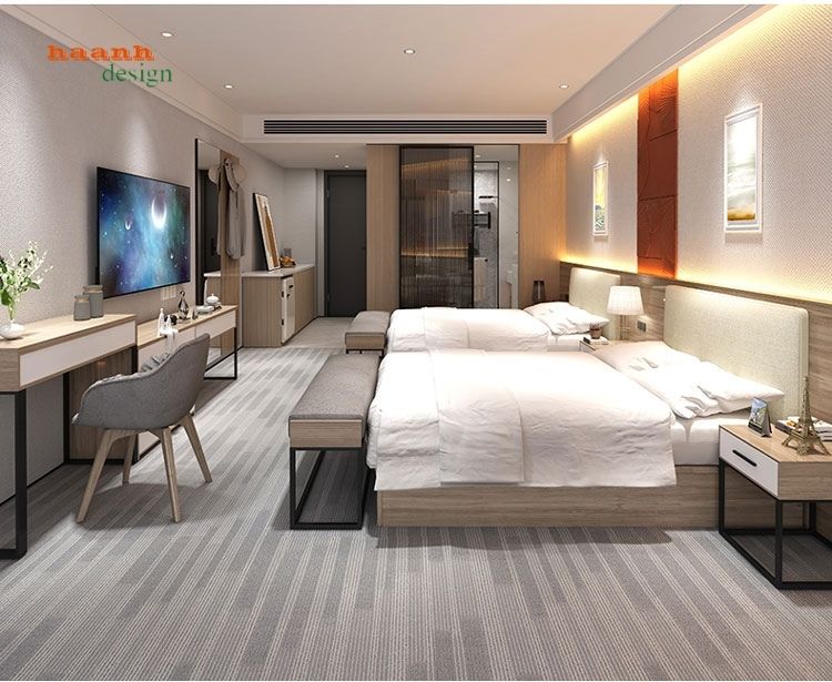 Thiết kế nội thất khách sạn 3 sao luôn được cân nhắc kĩ lưỡng để mang đến một không gian hiện đại, tiện nghi cho khách hàng. Hãy cùng xem hình ảnh này và cảm nhận sự hoàn hảo trong kết hợp màu sắc, ánh sáng và đồ nội thất.