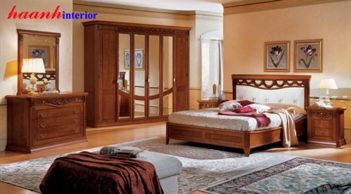 Phòng ngủ tân cổ điển gỗ gụ PNC005