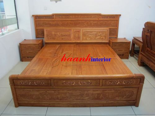 Giường gỗ hương GCI006