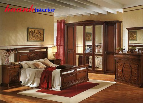 Phòng ngủ tân cổ điển gỗ tự nhiên PNC006