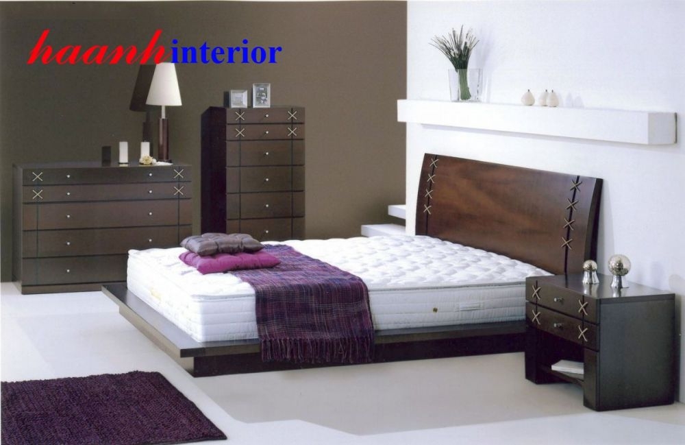Giường ngủ gỗ veneer GHN011