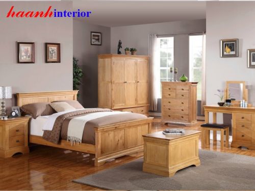 Giường ngủ gỗ Sồi GNH013
