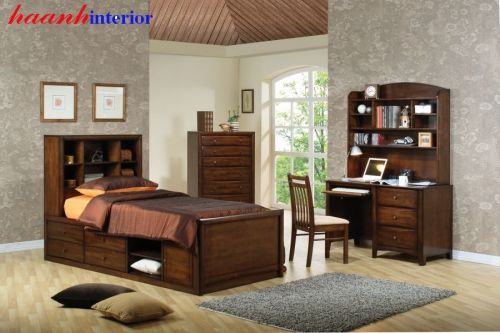 Bộ phòng ngủ bằng gỗ óc chó GNH019