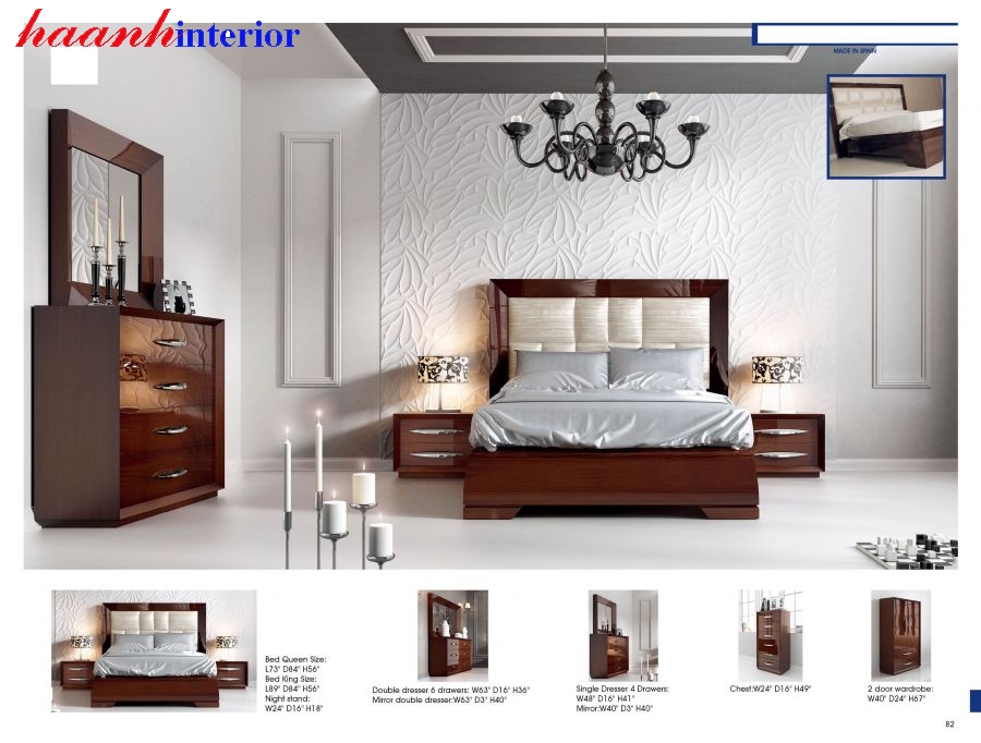 Phòng ngủ hiện đại  gỗ Acrylic BPN015
