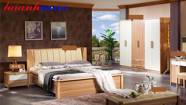 Giường gỗ hiện đại cao cấp GNH027