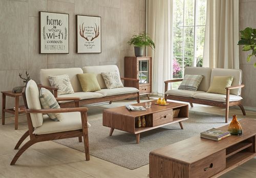 Sofa gỗ sồi tự nhiên phòng khách hiện đại.SFG 035