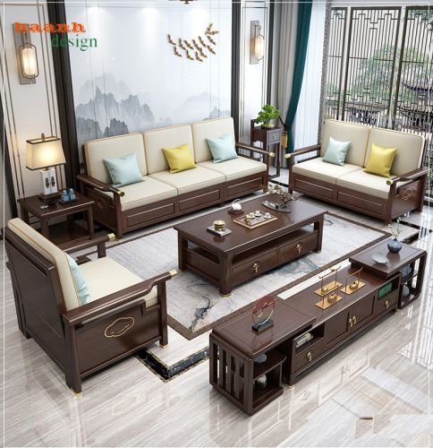 Sofa gỗ tự nhiên chất lượng cao cho gia đình. SFG 043