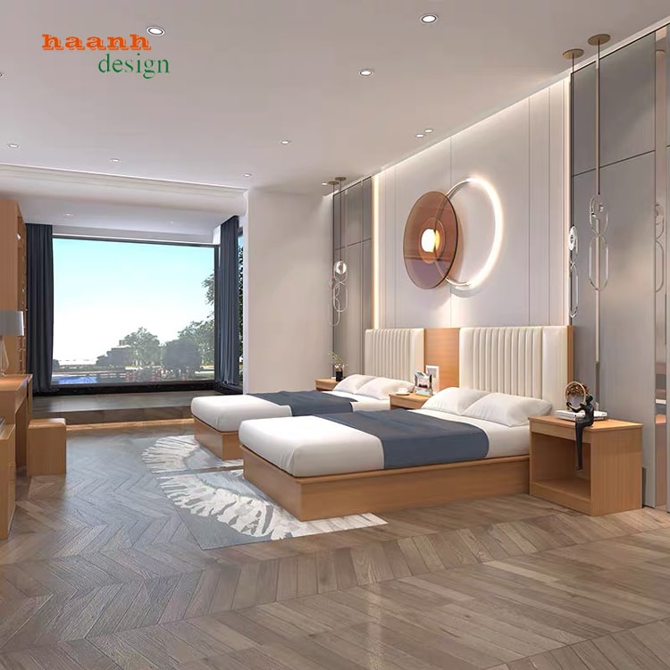 Giường ngủ khách sạn gỗ công nghiệp chất lượng và sang trọng NSK 013