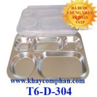 Khay cơm phần 6 ngăn inox 304 T6-D-304