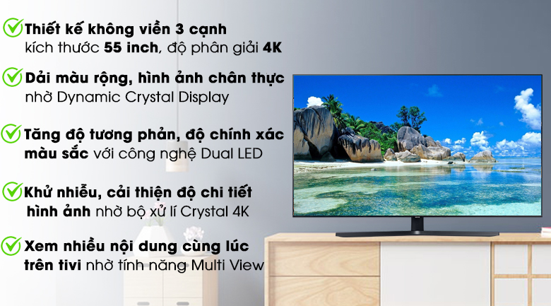 Smart Tivi Samsung 4K 55 inch UA55TU8500 Mới 2020