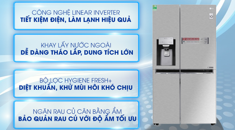 Tủ lạnh LG Inverter 601 lít GR-D247JS
