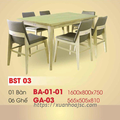 Bộ bàn ăn BA-01-01-và-GA-03