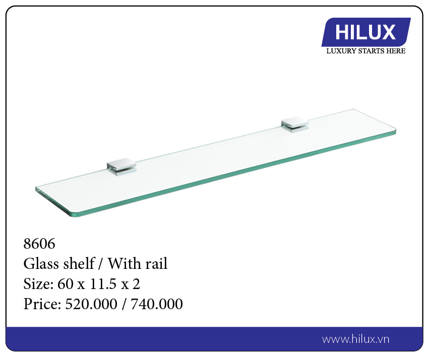 Glass Shelf - With Rail - 8606