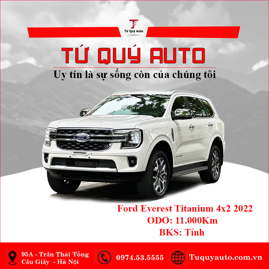 Xe Ford Everest Titanium 2.0L 4x2 AT 2022 - Trắng