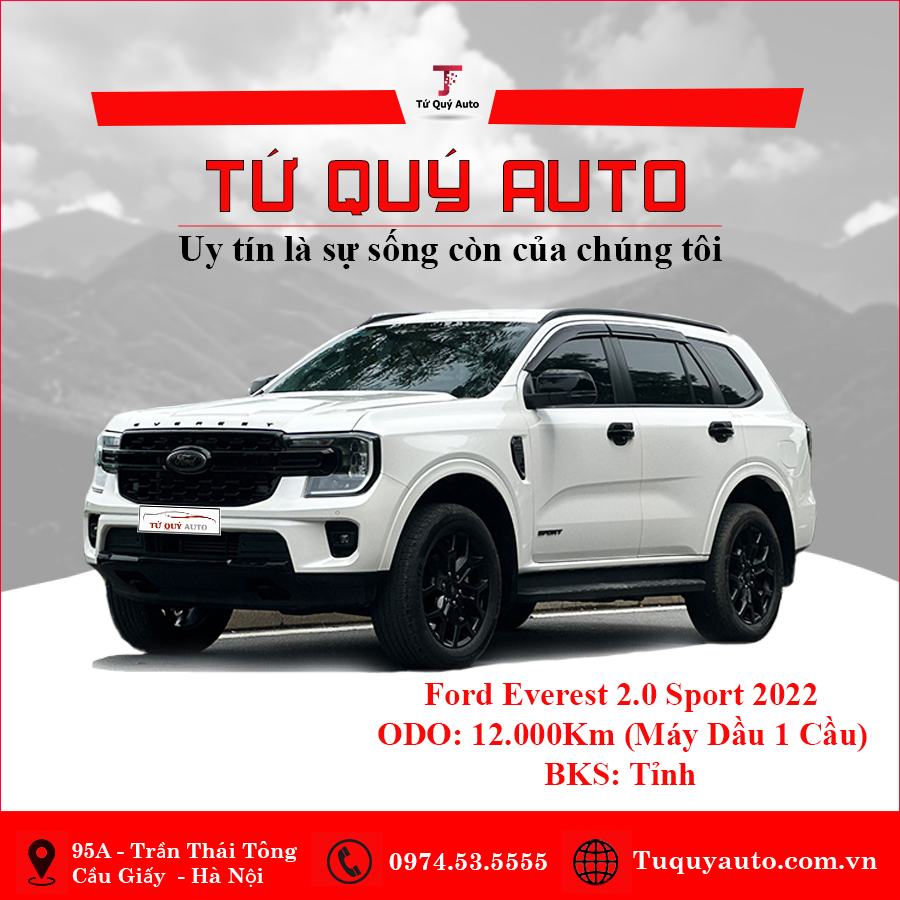 Xe Ford Everest Sport 2.0AT 2022 - Trắng