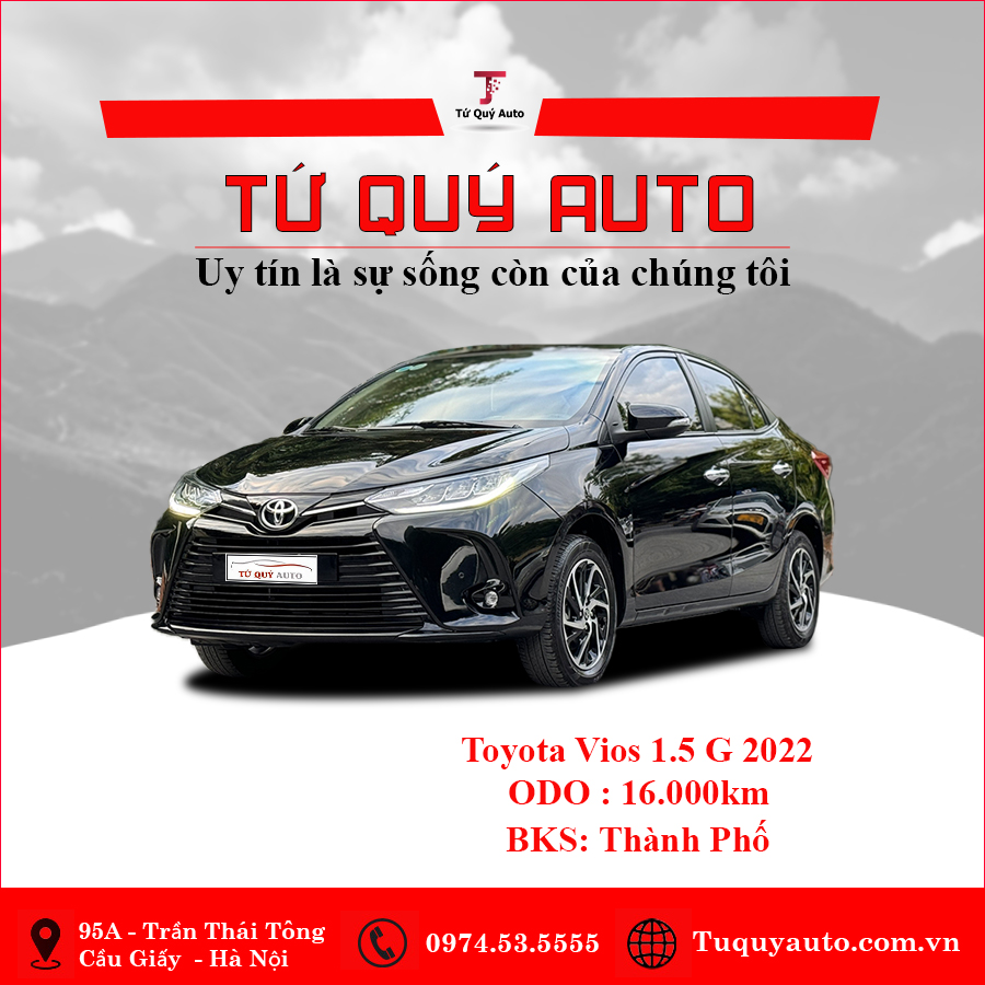 Xe Toyota Vios G 1.5 CVT 2022 - Đen