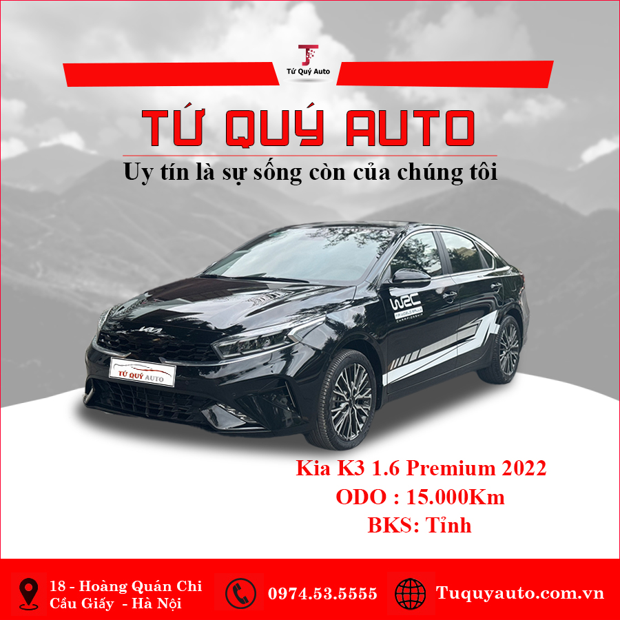 Xe Kia K3 Premium 1.6 AT 2022 - Đen