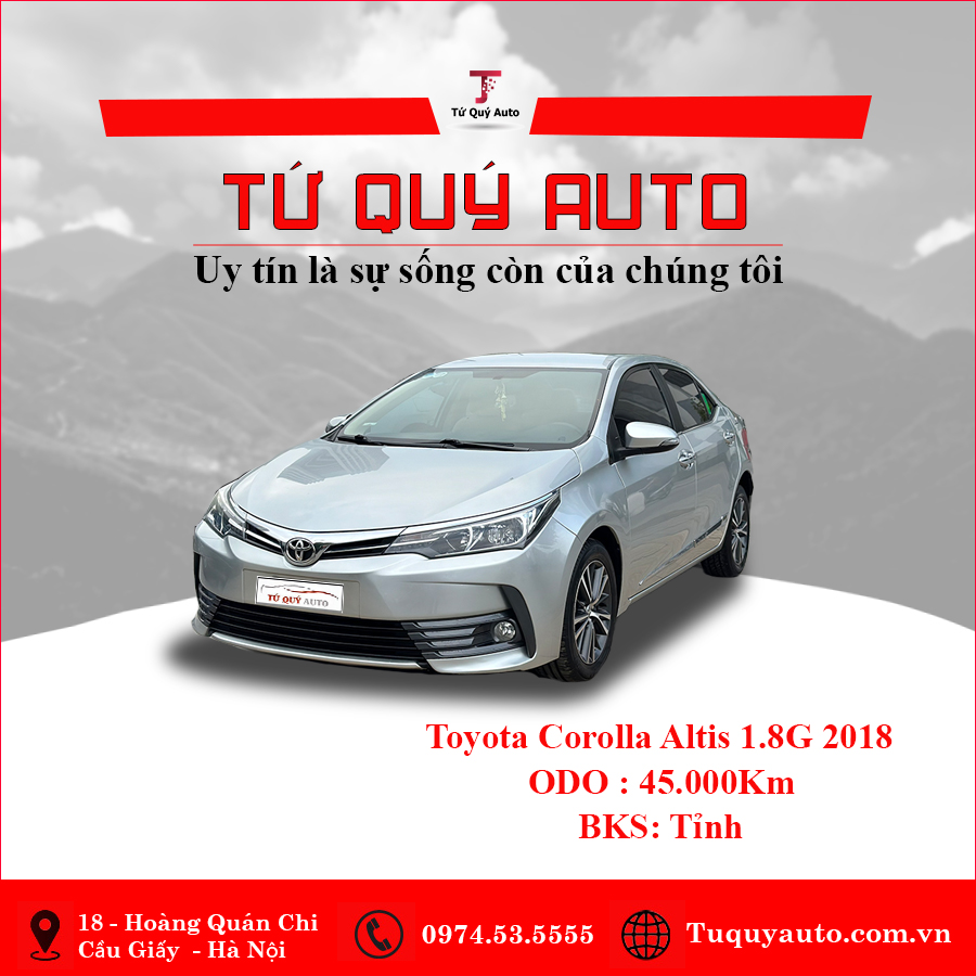 Xe Toyota Corolla altis 1.8G AT 2018 - Bạc