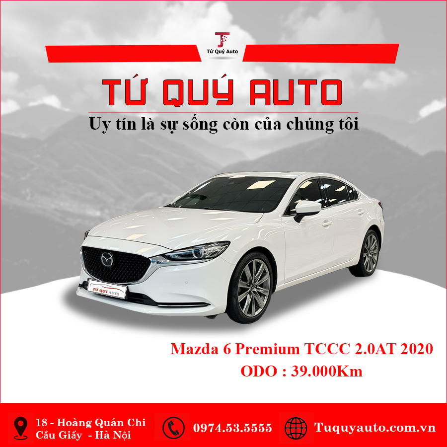 Xe Mazda 6 Premium 2.0 AT TCCC 2020 - Trắng
