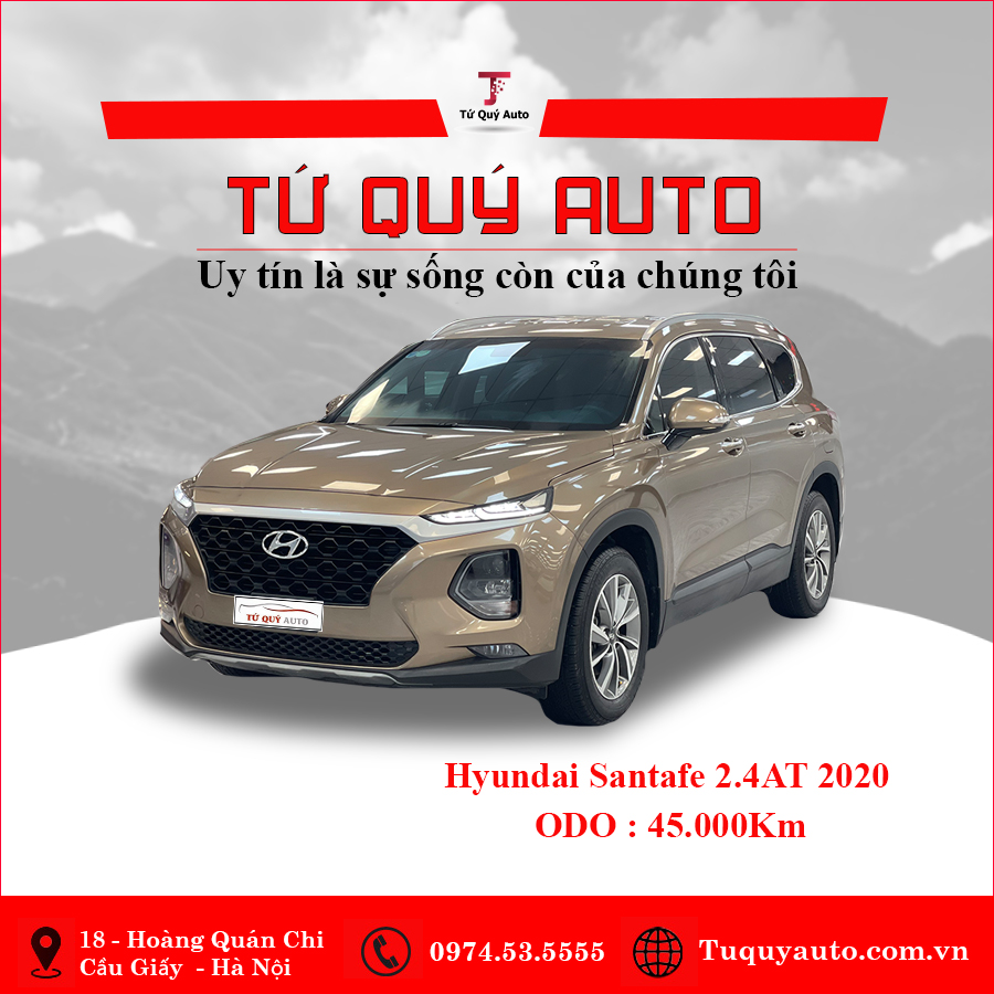 Xe Hyundai SantaFe 2.4L 2020 - Vàng Cát