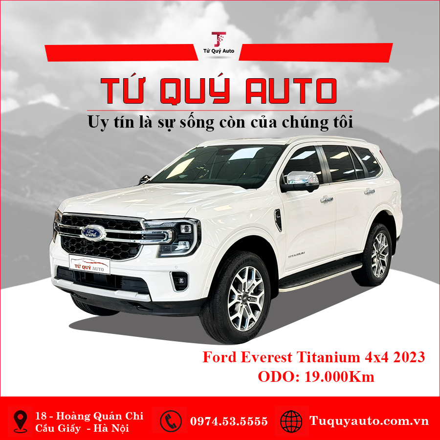 Xe Ford Everest Titanium 2.0L 4x4 AT 2023 - Trắng