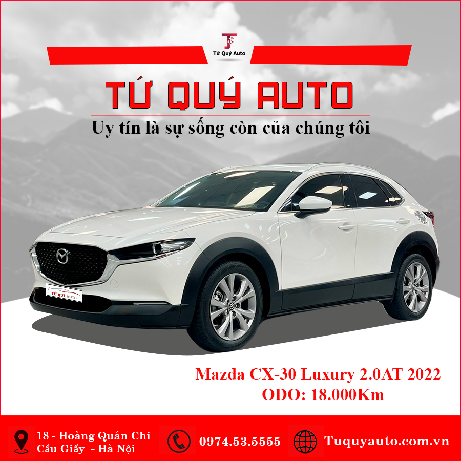 Xe Mazda CX 30 Luxury 2.0 AT 2022 - Trắng