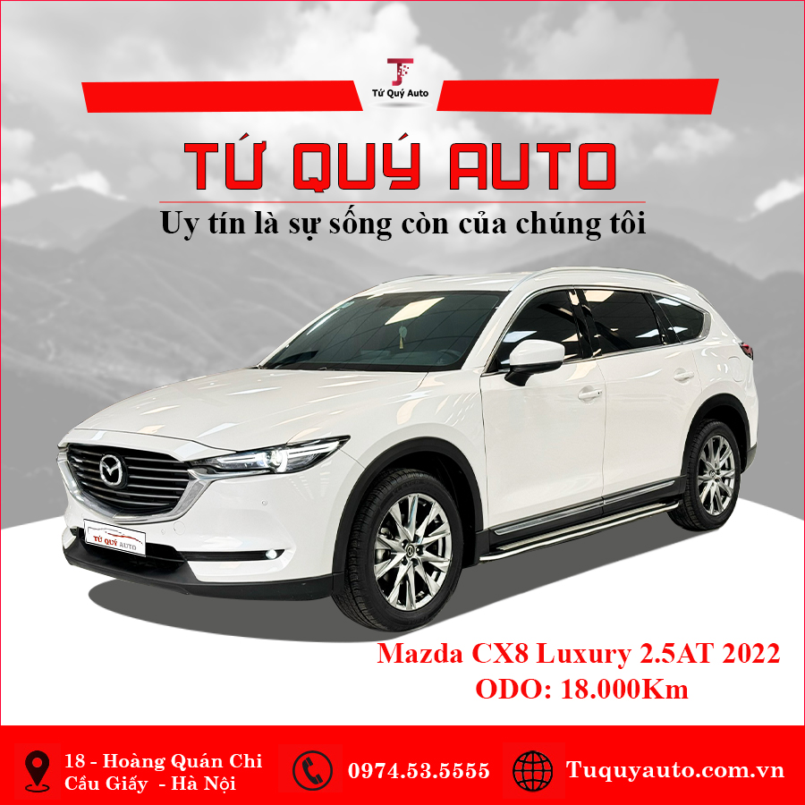 Xe Mazda CX8 Luxury 2.5AT 2022 - Trắng