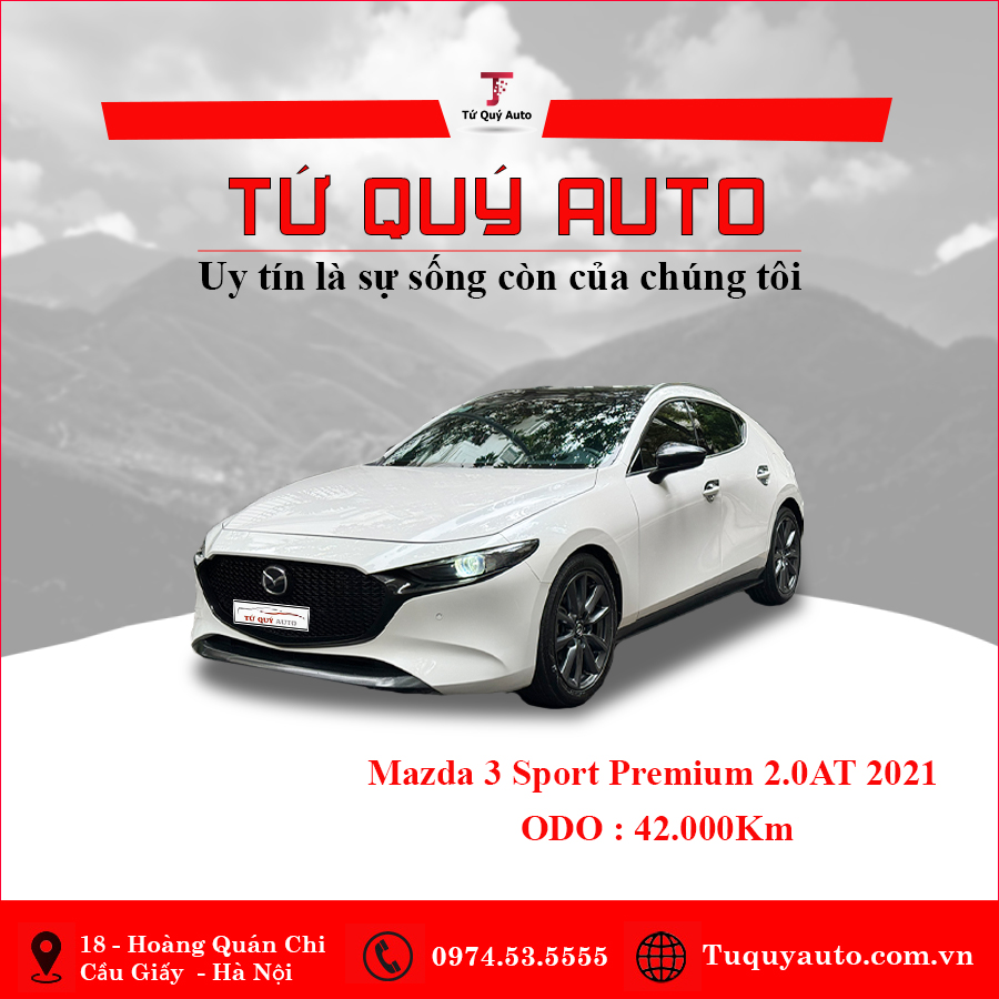 Xe Mazda 3 2.0L Sport Signature Premium 2021 - Trắng