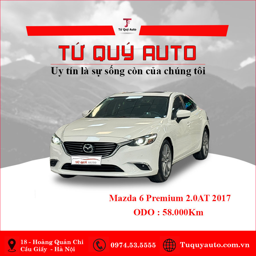 Xe Mazda 6 2.0L Premium 2017 - Trắng