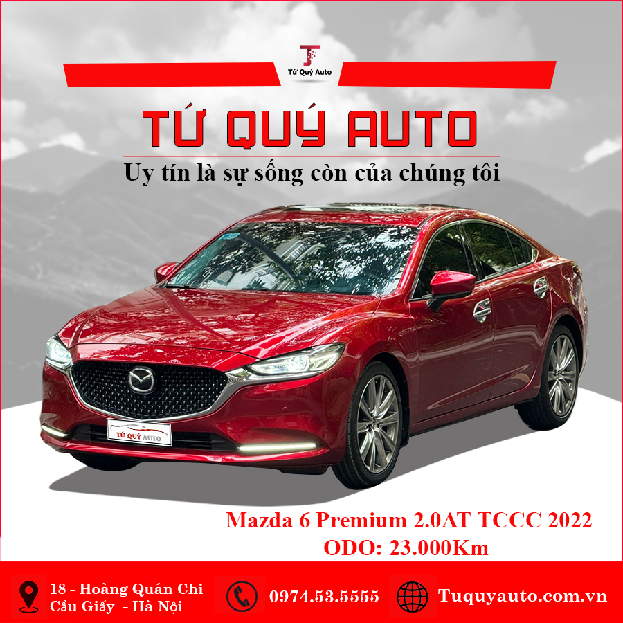 Xe Mazda 6 Premium 2.0 AT TCCC 2022 - Đỏ