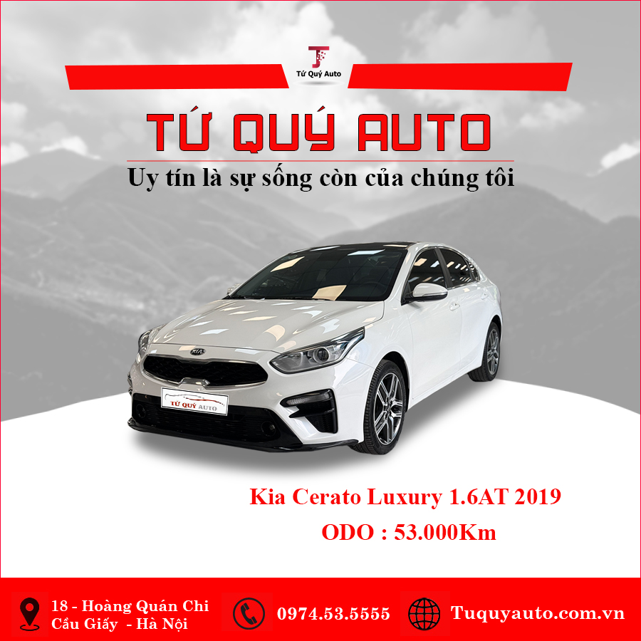 Xe Kia Cerato 1.6 AT Luxury 2019 - Trắng