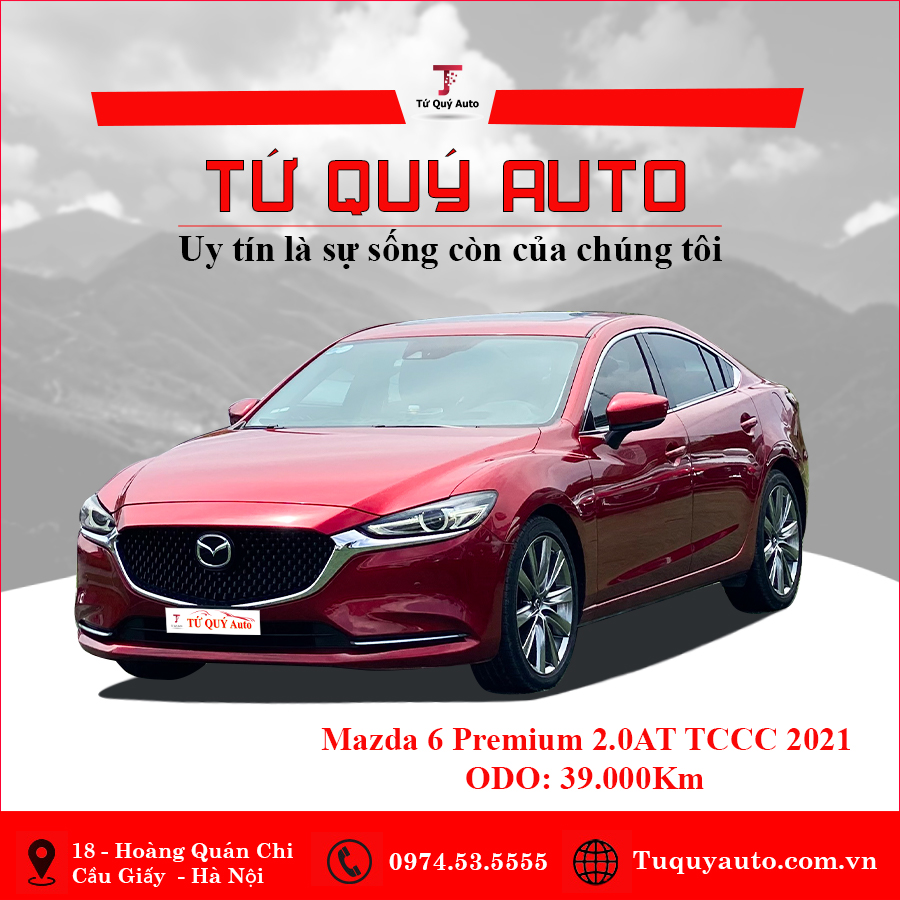 Xe Mazda 6 Premium 2.0 AT 2021 TCCC - Đỏ