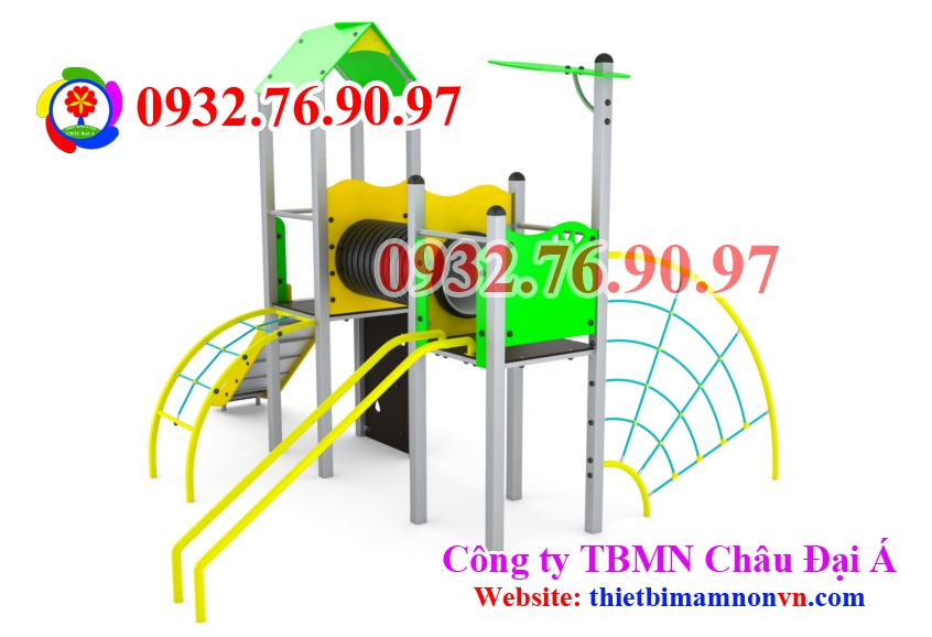 Cầu tuột thang leo ống chui liên hoàn vận động cho trẻ em