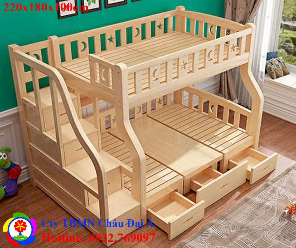 Bộ giường tầng bằng gỗ
