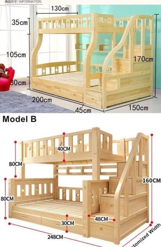 Kích thước giường tầng cho trẻ