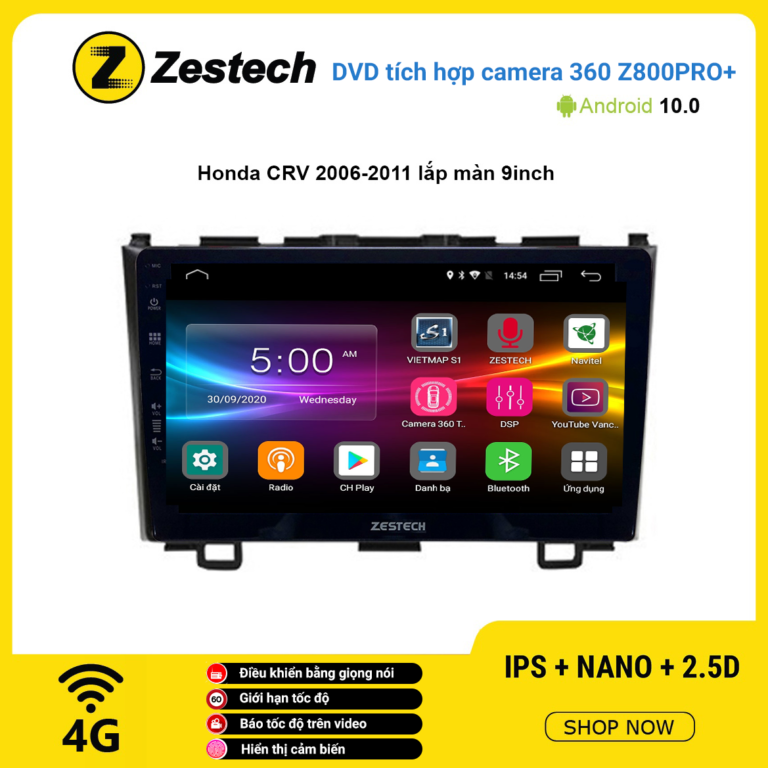 Màn hình DVD Zestech tích hợp Cam 360 Z800 Pro+