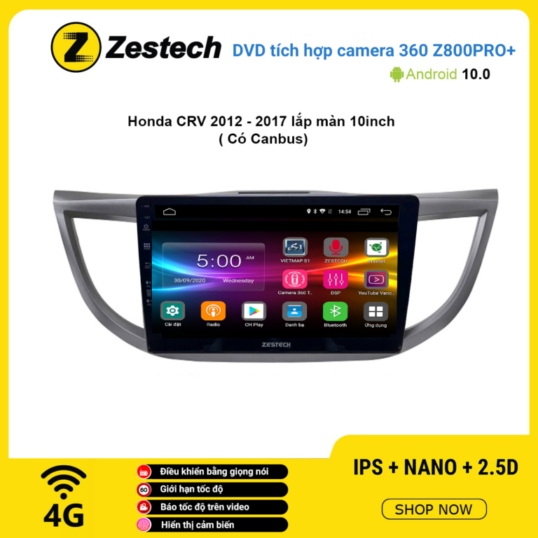 Màn hình DVD Zestech tích hợp Cam 360 Z800 Pro+