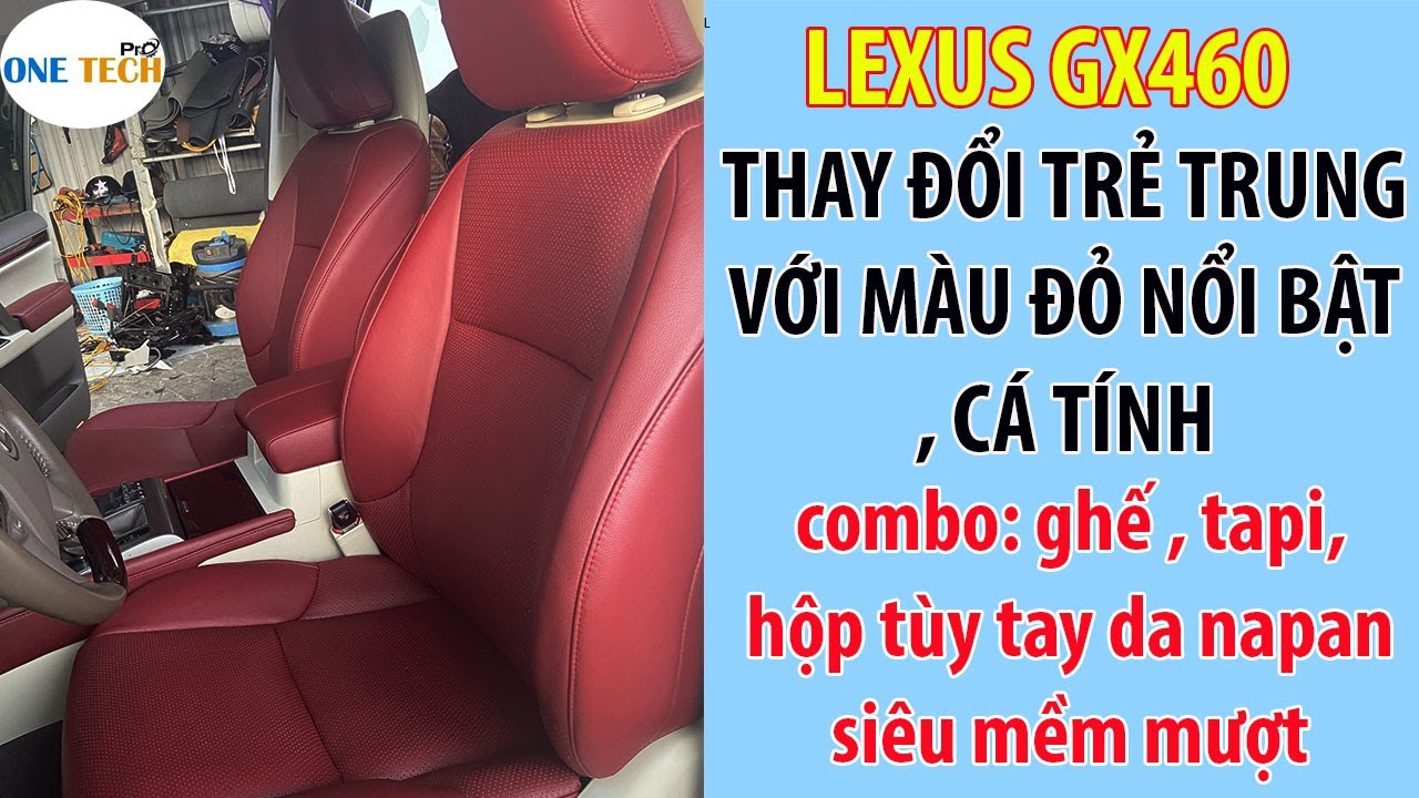 lexus gx 460 độ nội thất ( bọc ghế da ) chất với màu đỏ nổi