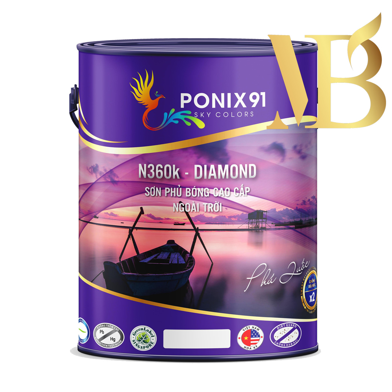 SƠN PHỦ BÓNG CAO CẤP NGOÀI TRỜI PONIX91 - N360K