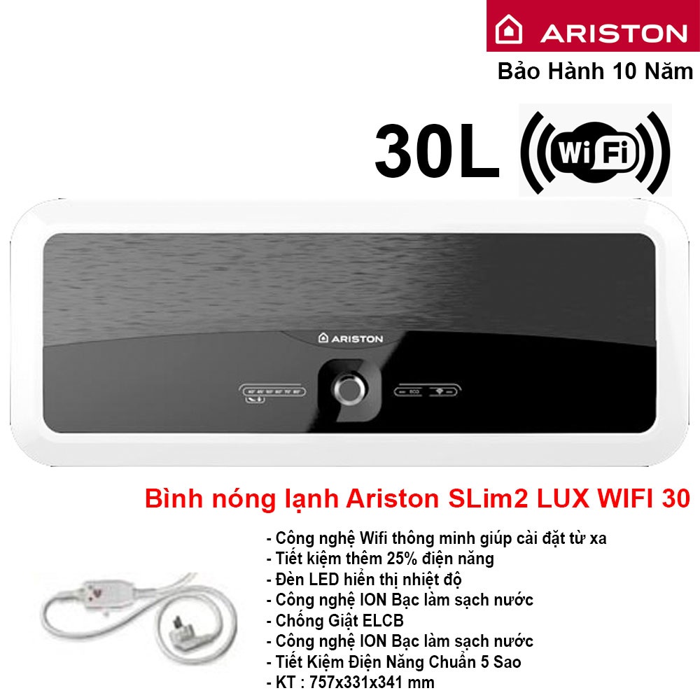 Bình Nóng Lạnh Ariston 30L Slim2 LUX WIFI 30