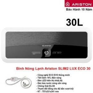 Bình Nóng Lạnh Ariston 30L Slim2 LUX ECO 30