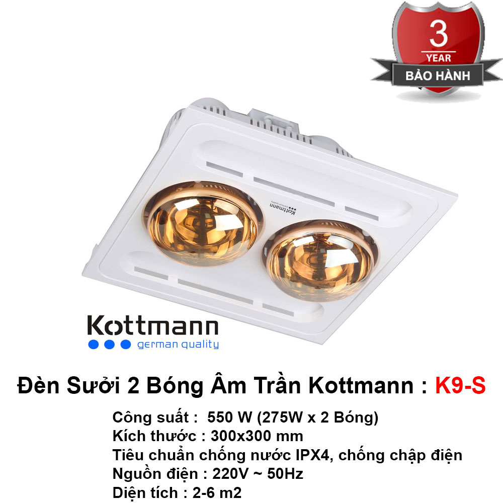 Đèn Sưởi Âm Trần Kottmann K9-S