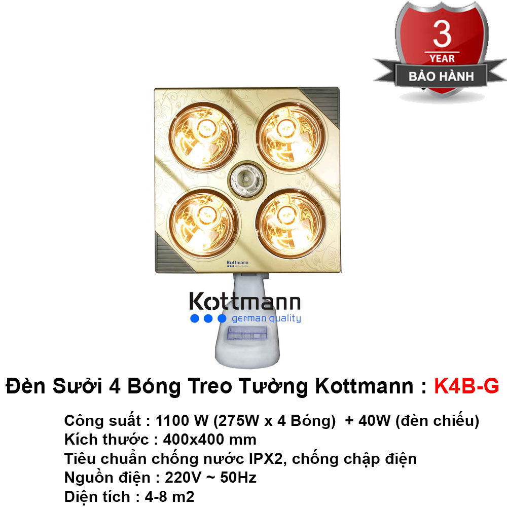 Đèn Sưởi Nhà Tắm Kottmann K4B-G
